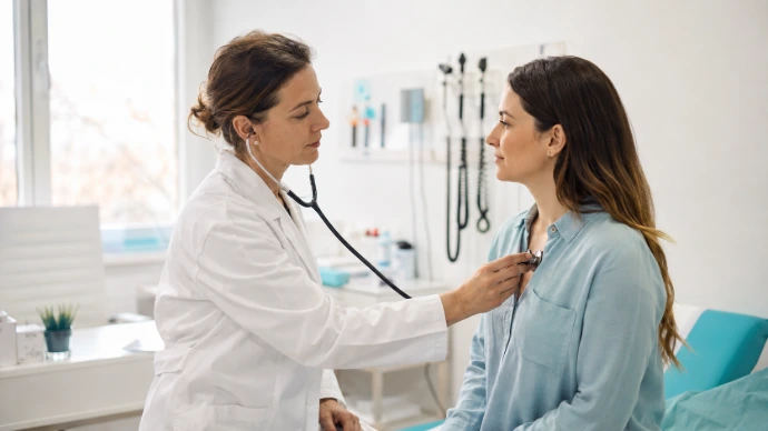 Especialista del Instituto Médico del Tórax realizando una evaluación respiratoria